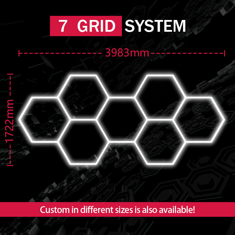 Modular Honeycomb LED Light Strip for Home and Garage